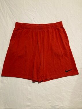 Nike Red Athletic Shorts with Black Swoosh (055)